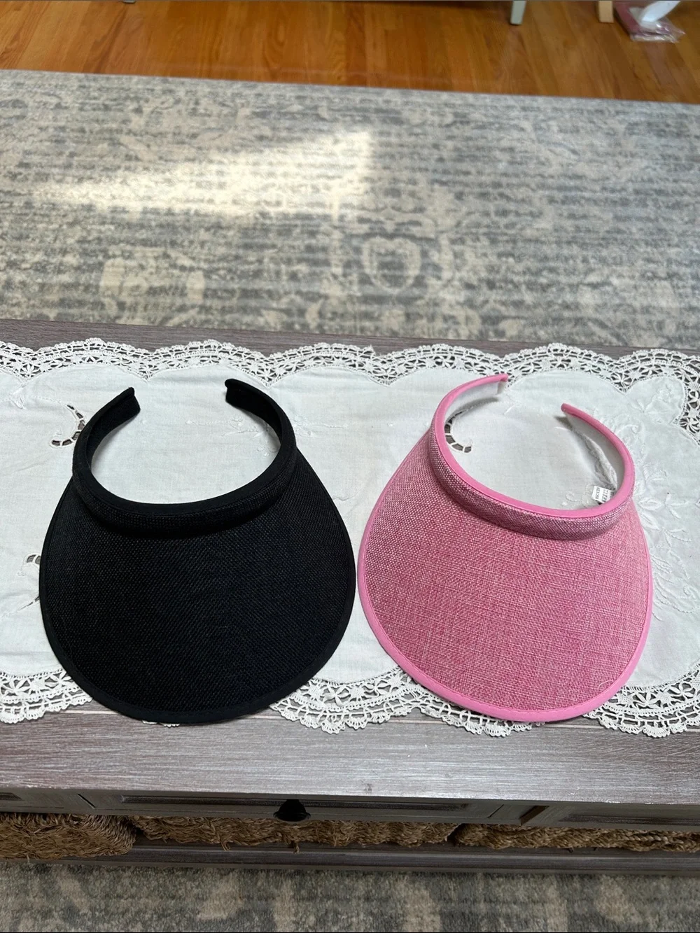 Women’s Adjustable Sun Visor Set - Pink and Black